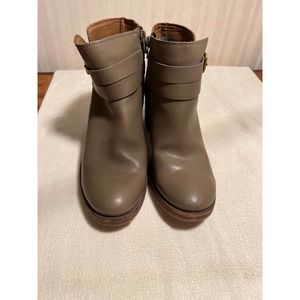 Lucky Brand Women's Raisa Bootie Size 9M Leather Ankle Strap Zip Up Blocked Heel